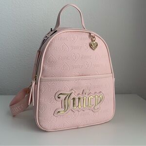 Juicy Couture medium backpack, powder blush with gold color hardware.